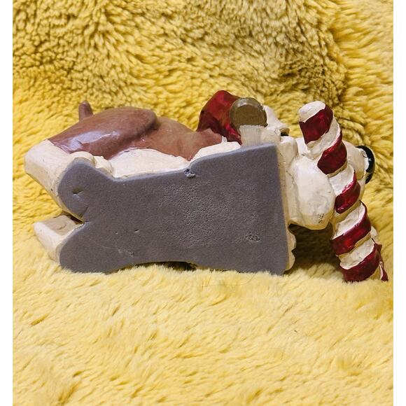 VTG FIGI Graphic Christmas Stocking Holder Figurine Dog Hound Puppy Candy Cane - Picture 7 of 7